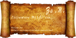 Zsivanov Miléna névjegykártya